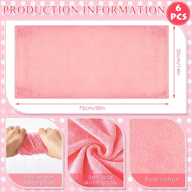 Patelai 6 Sets Kids Foot Spa Kit for Girl 12 x 12 x 4.3 Inch Foot Soaking Tub 14 x 30 Inch Hand Towels Washbasin Towels for Spa Party Sleepover Party Supplies(Pink) - Image 3
